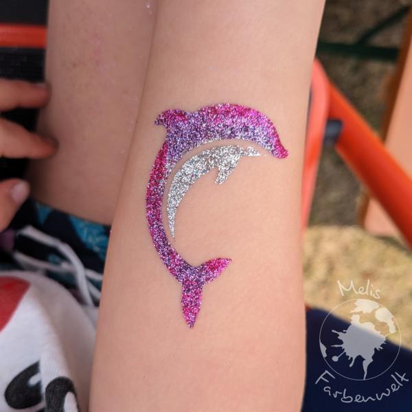 Glitzertattoo-Delfin